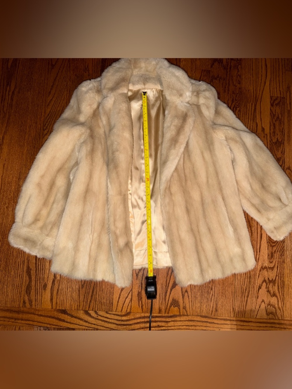 Tissavel of France Cream Fur Pea Coat